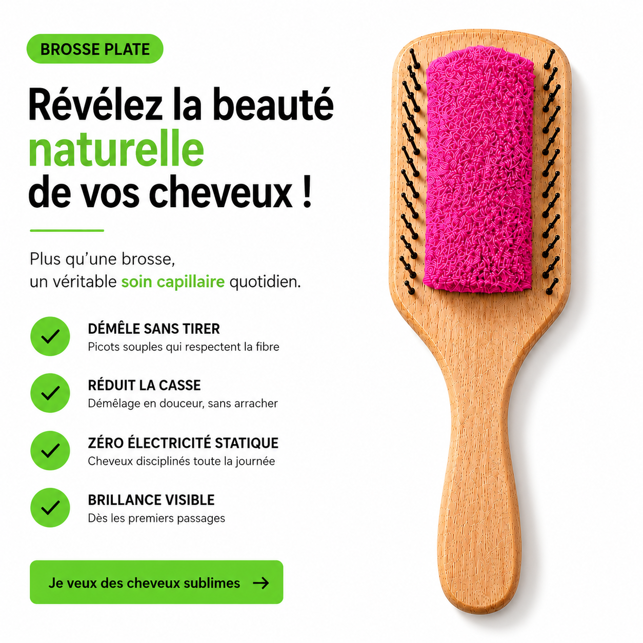 Brosse Plate Bambou — bienfaits et conseils d'utilisation