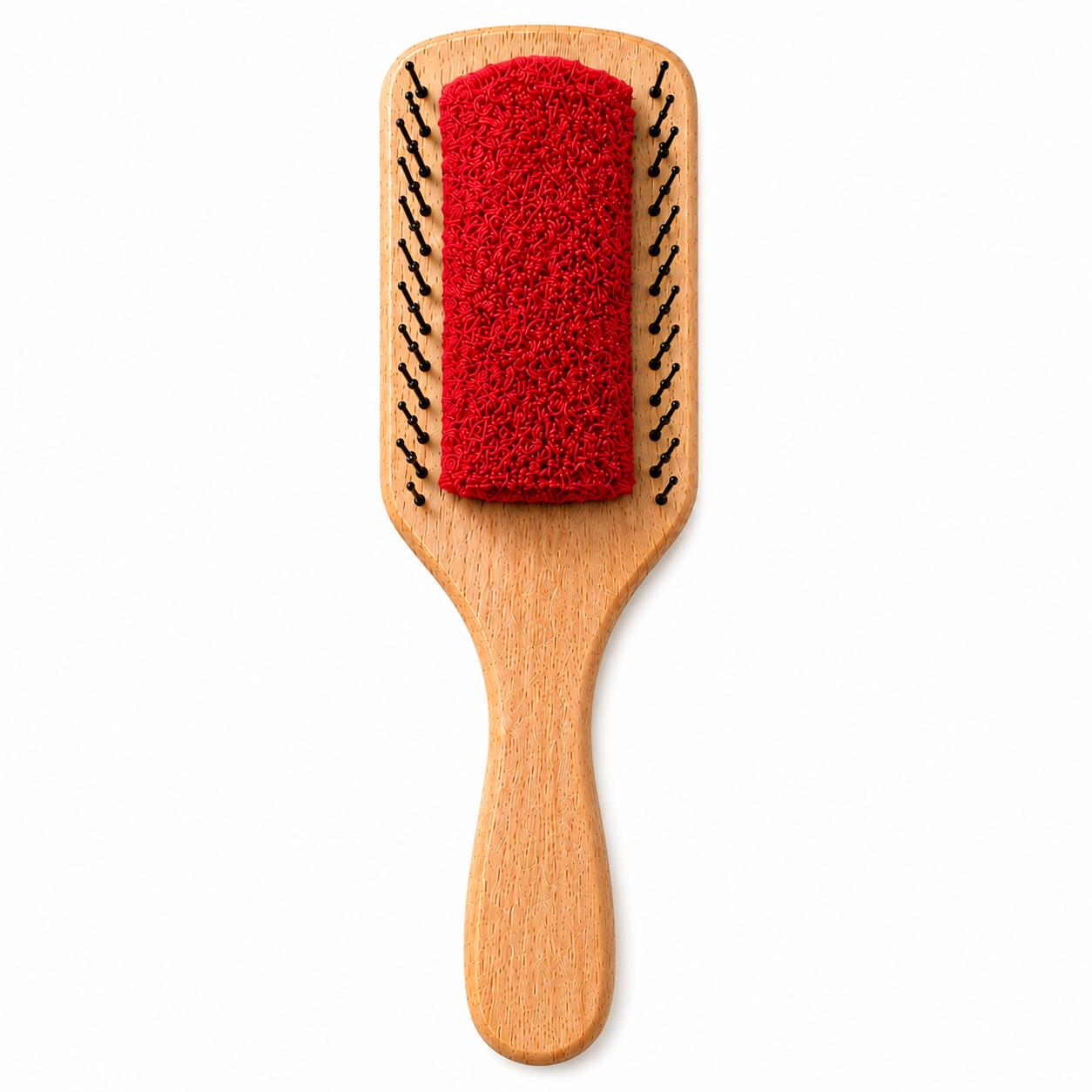 Brosse Plate Bambou — Rouge