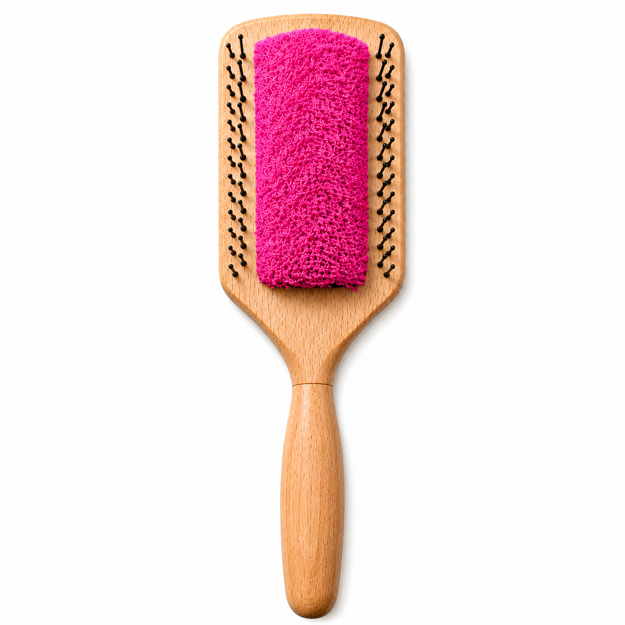Brosse Plate Bambou 25 cm — Fuchsia